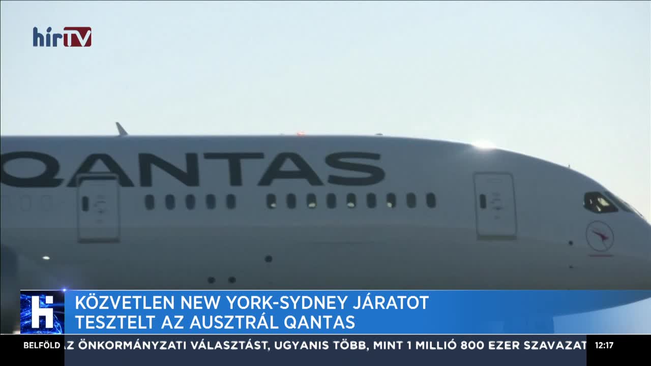 Közvetlen New York - Sydney járatot tesztelt az Ausztrál Quantas