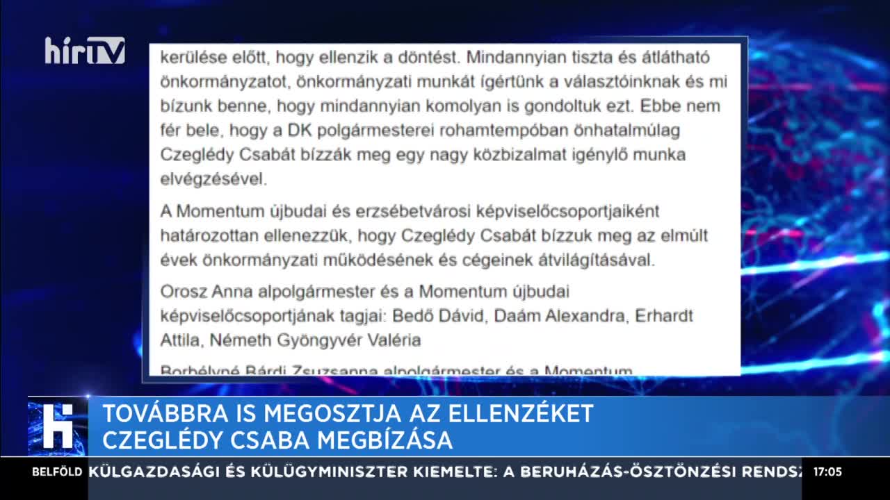 Továbbra is megosztja az ellenzéket Czeglédy Csaba megbízása