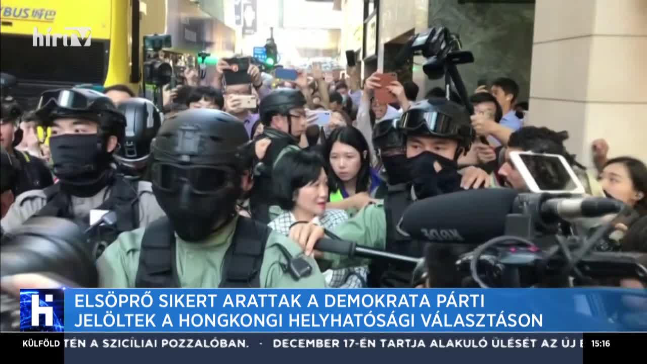 Elsöprő sikert arattak a demokrata párti jelöltek a hongkongi helyhatósági választáson