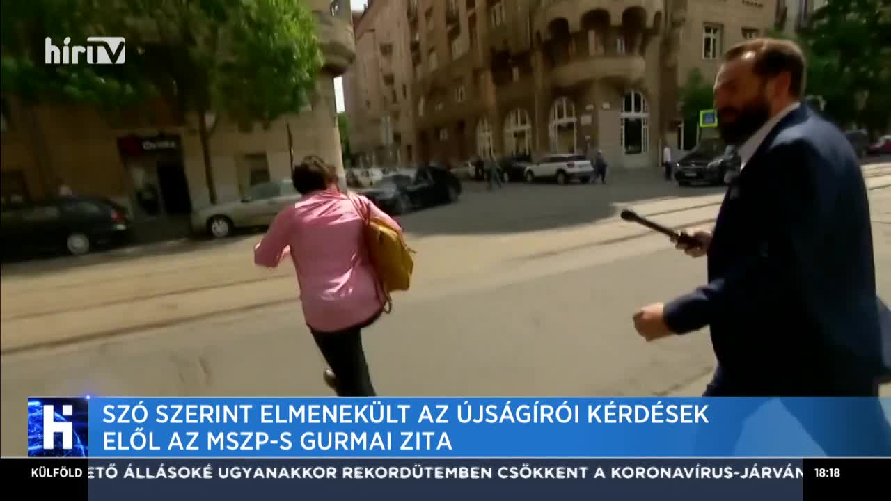 Gurmai Zita futva menekült a Hír TV stábja elől