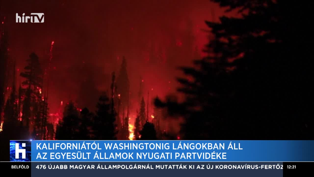 Kaliforniától Washington államig lángokban áll az Egyesült Államok nyugati partvidéke