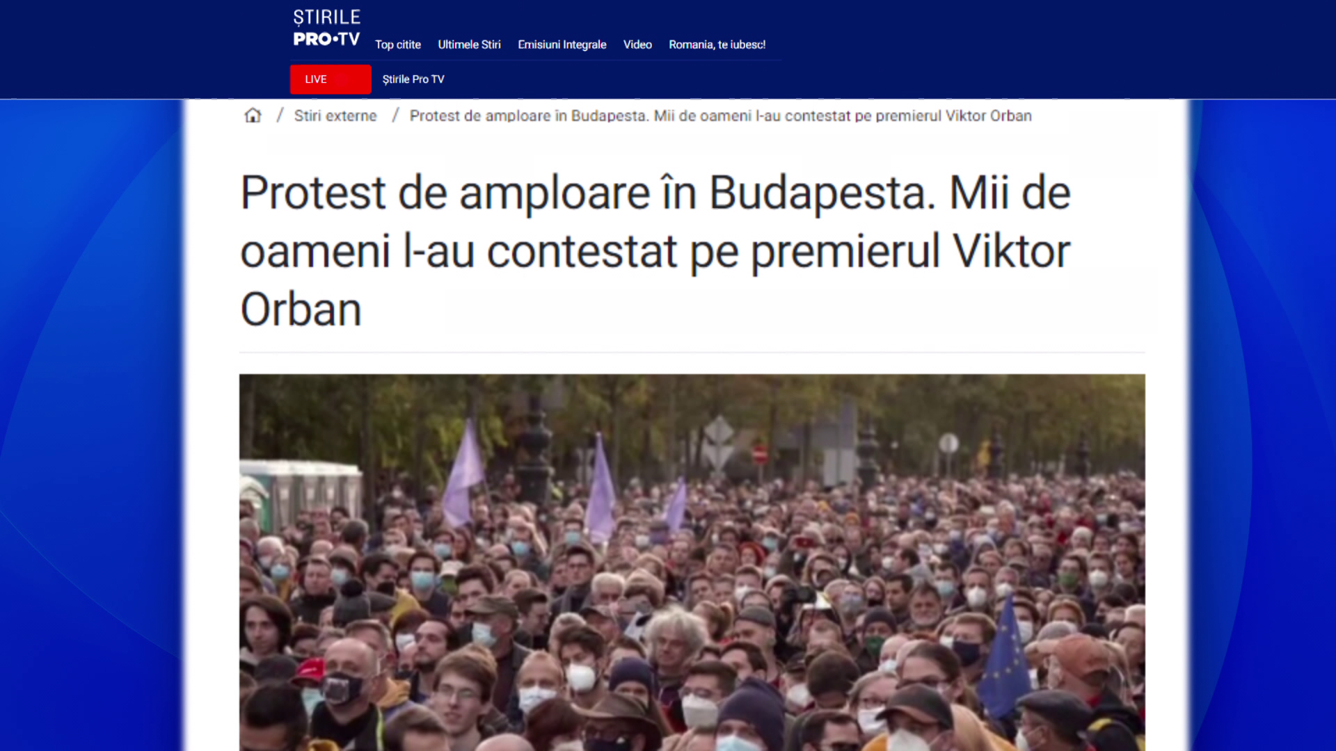 Egy román hírcsatorna hazudott a Békemenetről 