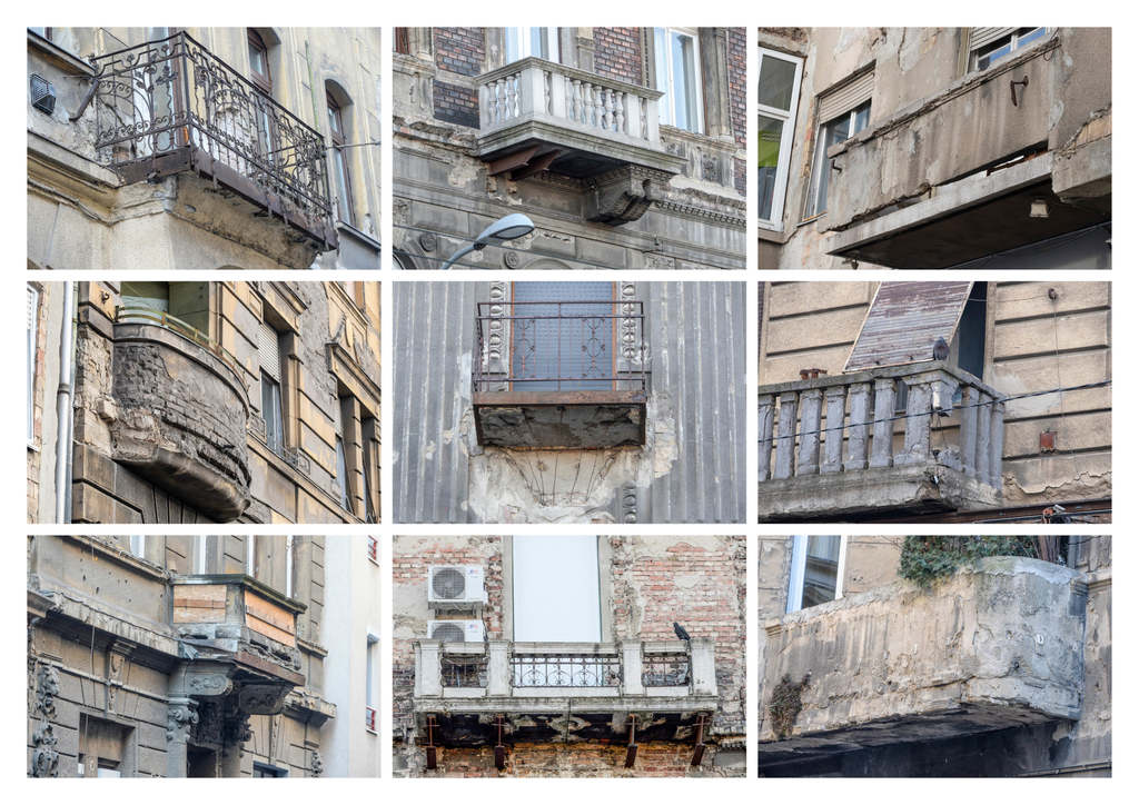 Teli van életveszélyes erkélyekkel Budapest: 10 perc alatt 7 omladozót számoltunk össze