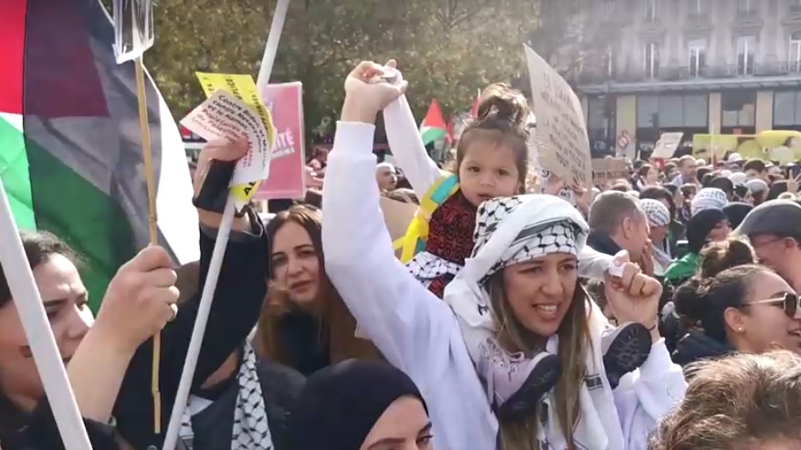 Palesztinpárti tüntetéseket tartottak Párizsban és Brüsszelben