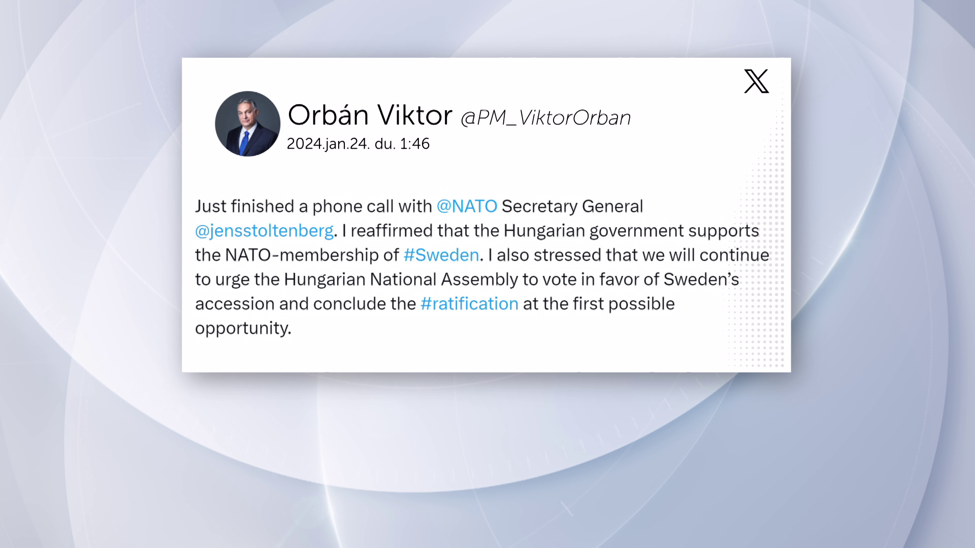 A magyar kormány támogatja Svédország NATO-tagságát