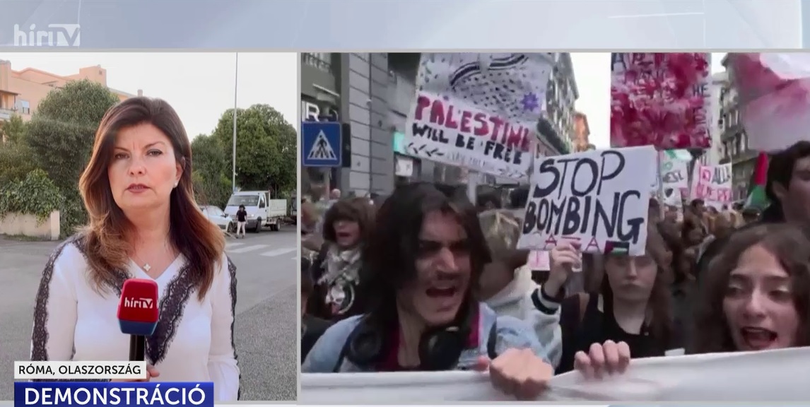 A kormányt támadják a palesztin-párti tüntetők Rómában + videó