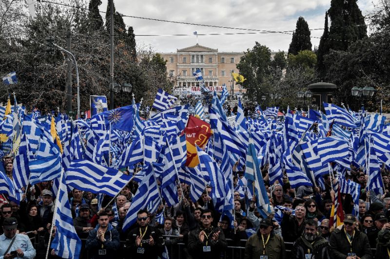 Tüntetés Macedónia névváltoztatásának görög parlamenti ratifikációja ellen