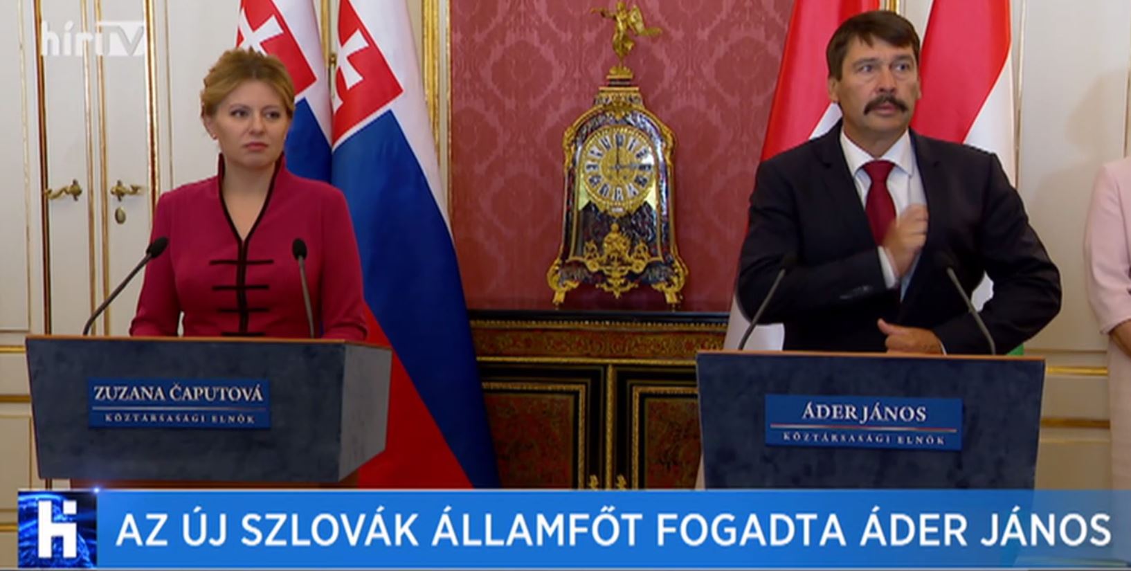 Az új szlovák államfőt fogadta Áder János