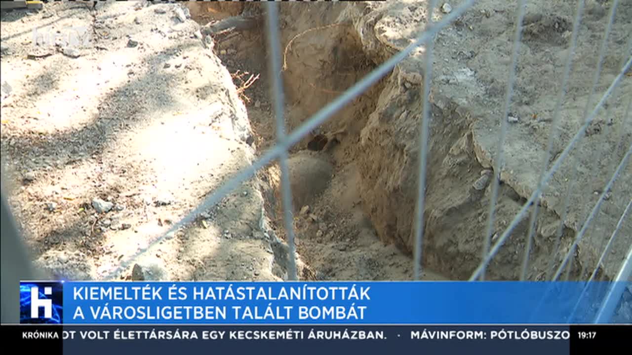 Kiemelték és hatástalanították a Városligetben talált bombát