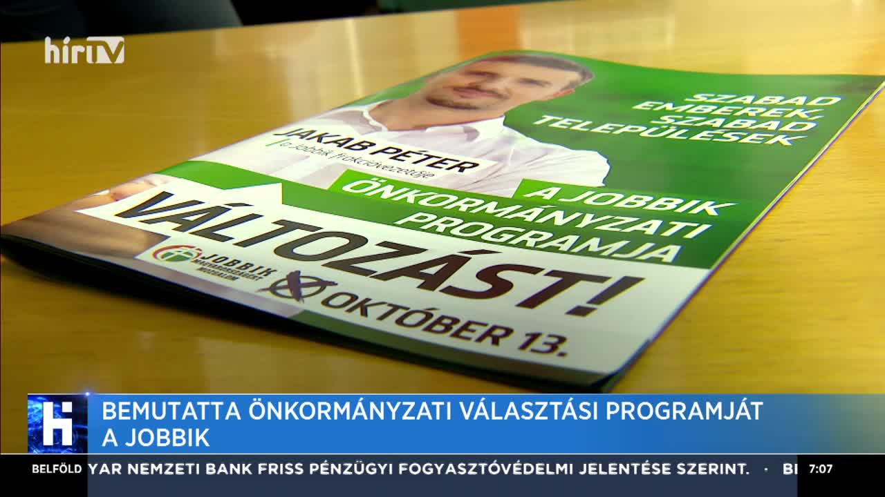 Bemutatta az önkormányzati választási programját a Jobbik