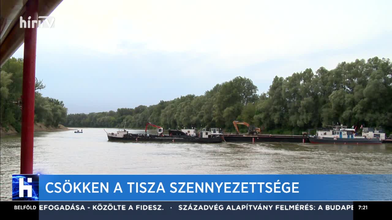 Csökken a Tisza szennyezettsége