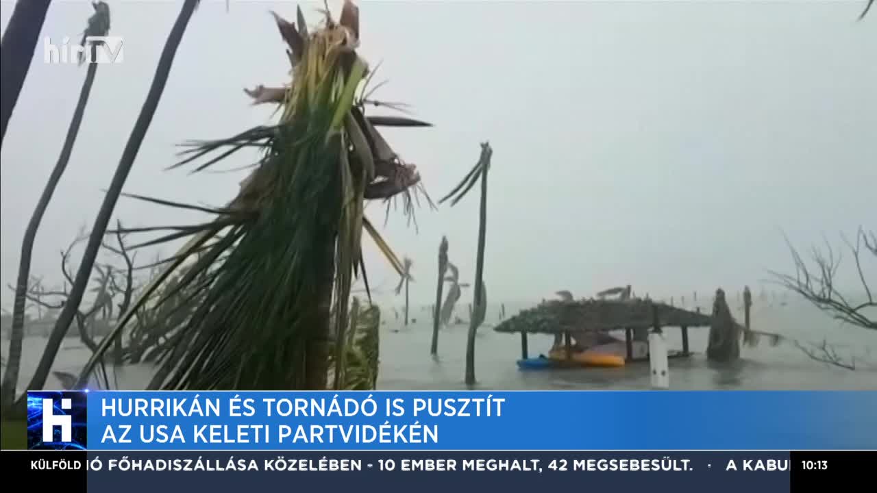 Hurrikán és tornádó is pusztít az USA keleti partvidékén