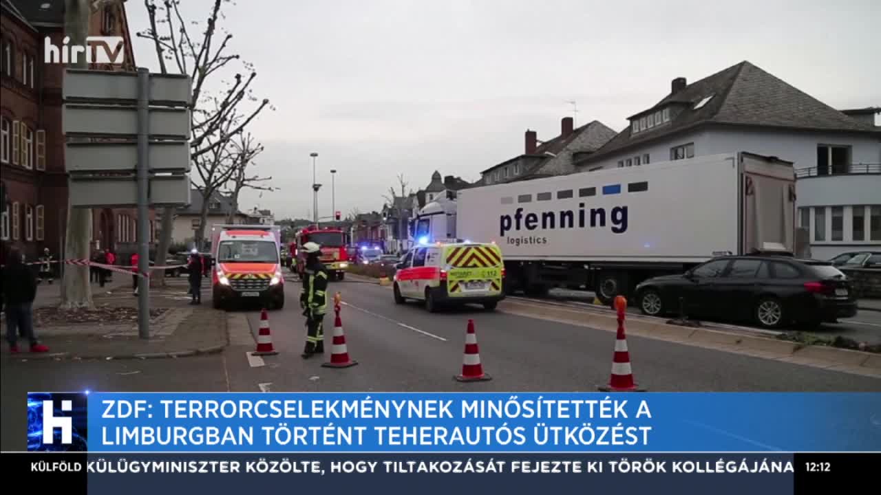 ZDF: Terrorcselekménynek minősítették a Limburgban történt teherautós ütközést