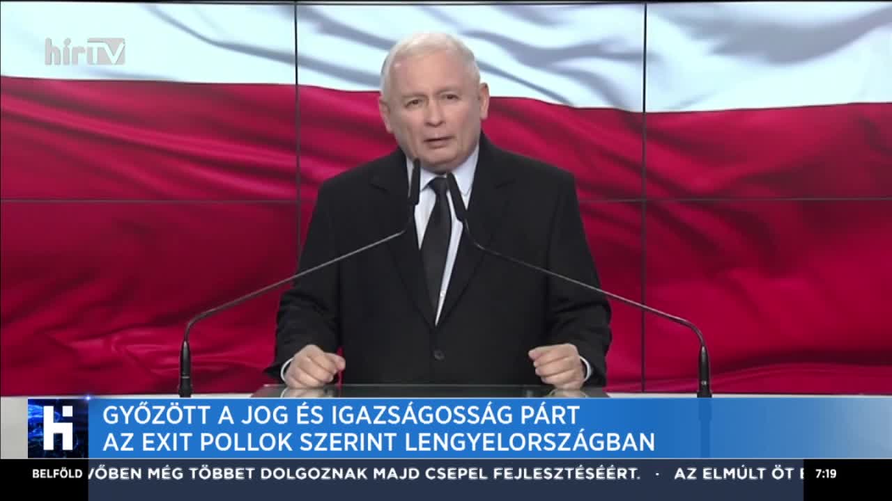 Győzött a jog és igazságosság párt az exit pollok szerint Lengyelországban