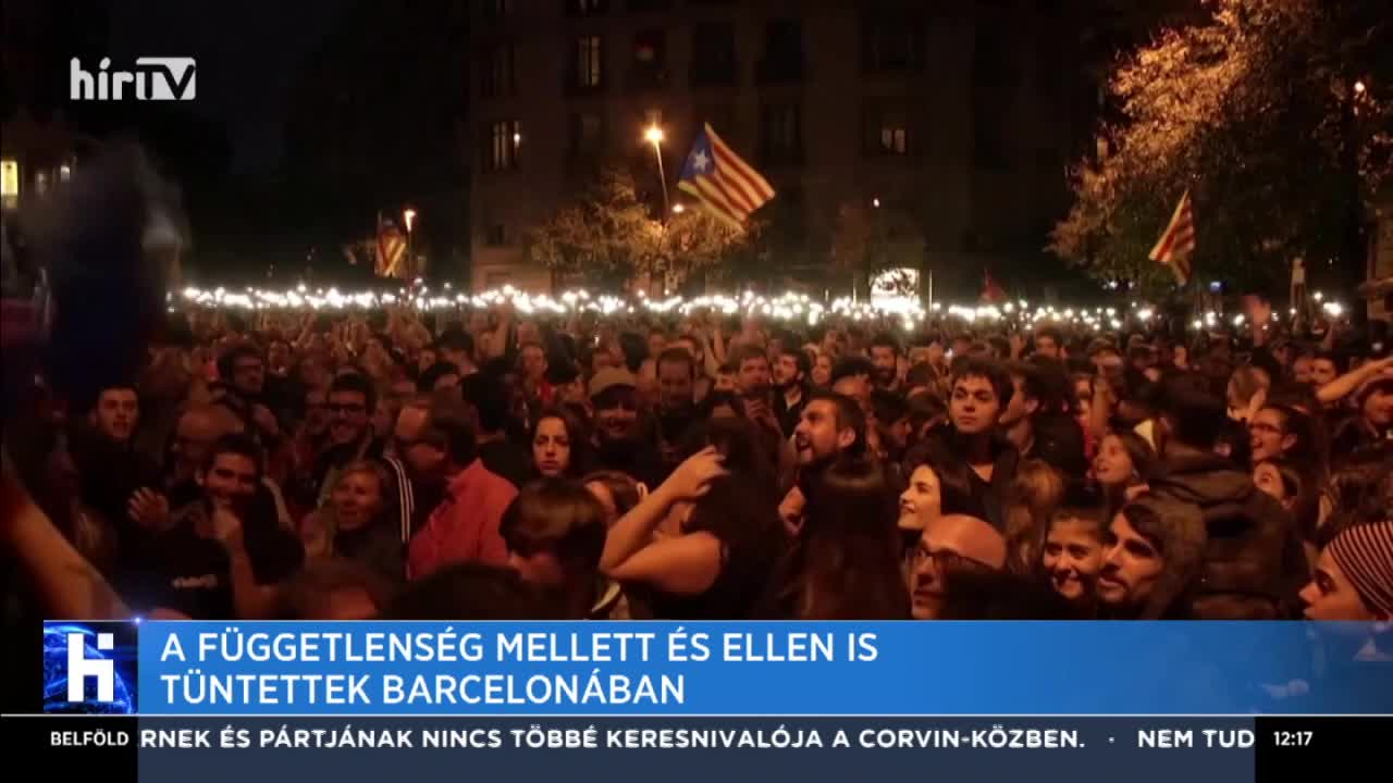 A függetlenség mellett és ellen is tüntettek Barcelonában