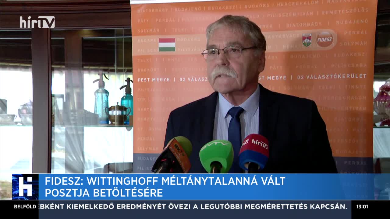 Fidesz: Wittinghoff méltánytalanná vált posztja betöltésére