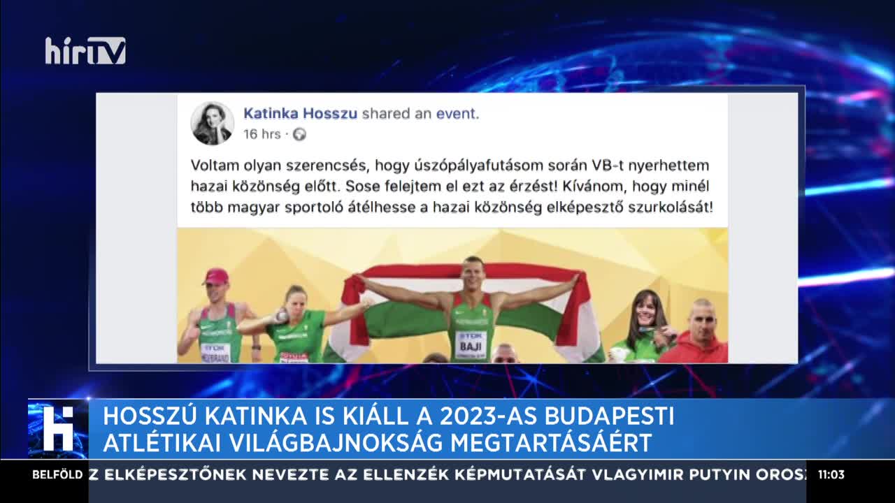 Hosszú Katinka is kiáll a 2023-as budapesti atlétikai világbajnokság megtartásáért