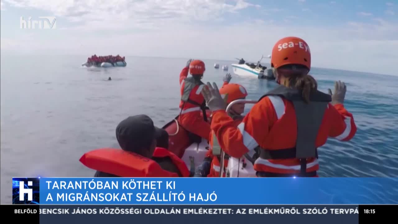 Tarantóban köthet ki a migránsokat szállító hajó