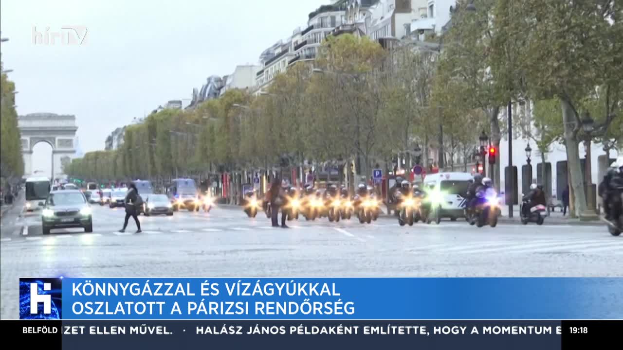 Könnygázzal és vízágyúkkal oszlatott a párizsi rendőrség