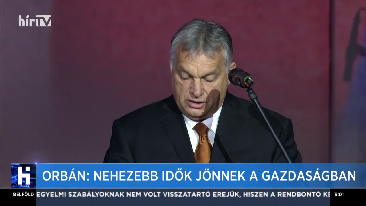 Orbán: Nehezebb idők jönnek a gazdaságban