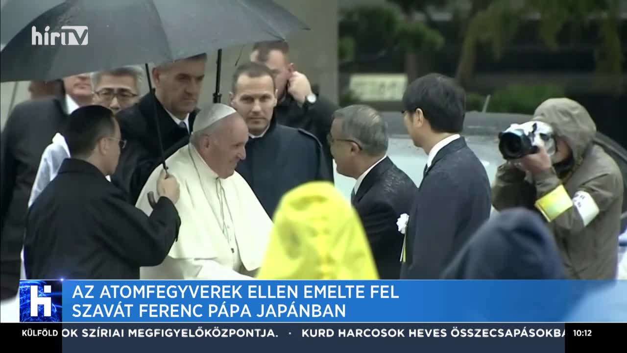 Az atomfegyverek ellen emelte fel szavát Ferenc pápa Japánban