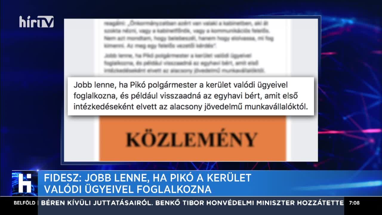 Fidesz: Jobb lenne, ha Pikó a kerület valódi ügyeivel foglalkozna