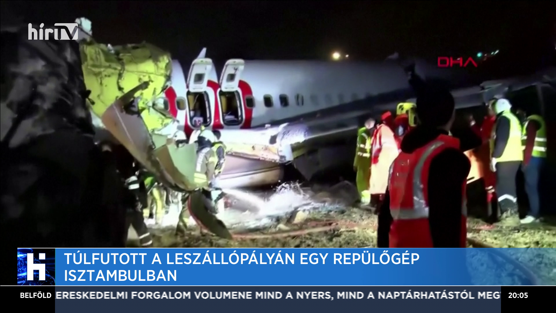 Túlfutott a leszállópályán egy repülőgép Isztambulban