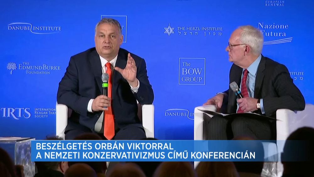 Beszélgetés Orbán Viktorral a Nemzeti Konzervativizmus című konferencián