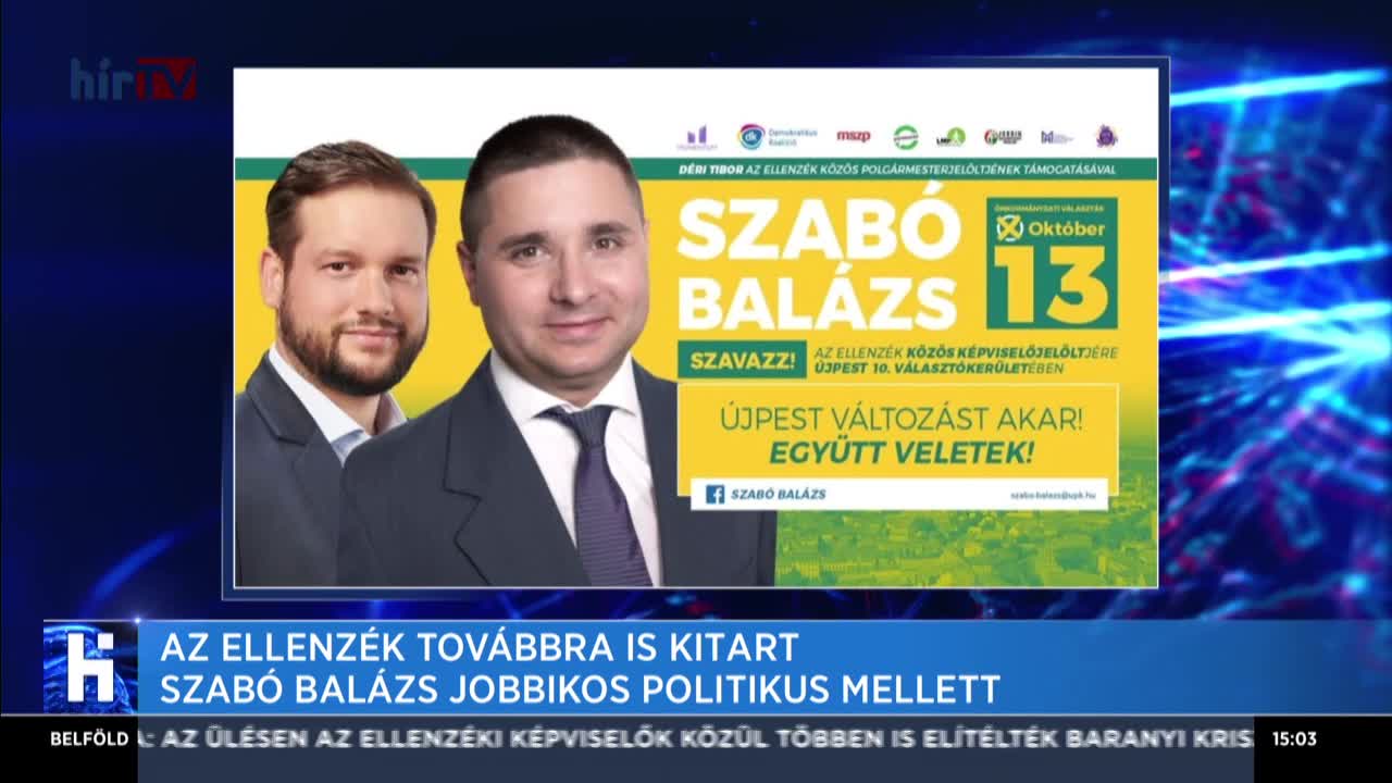 Az ellenzék továbbra is kitart Szabó Balázs jobbikos politikus mellett