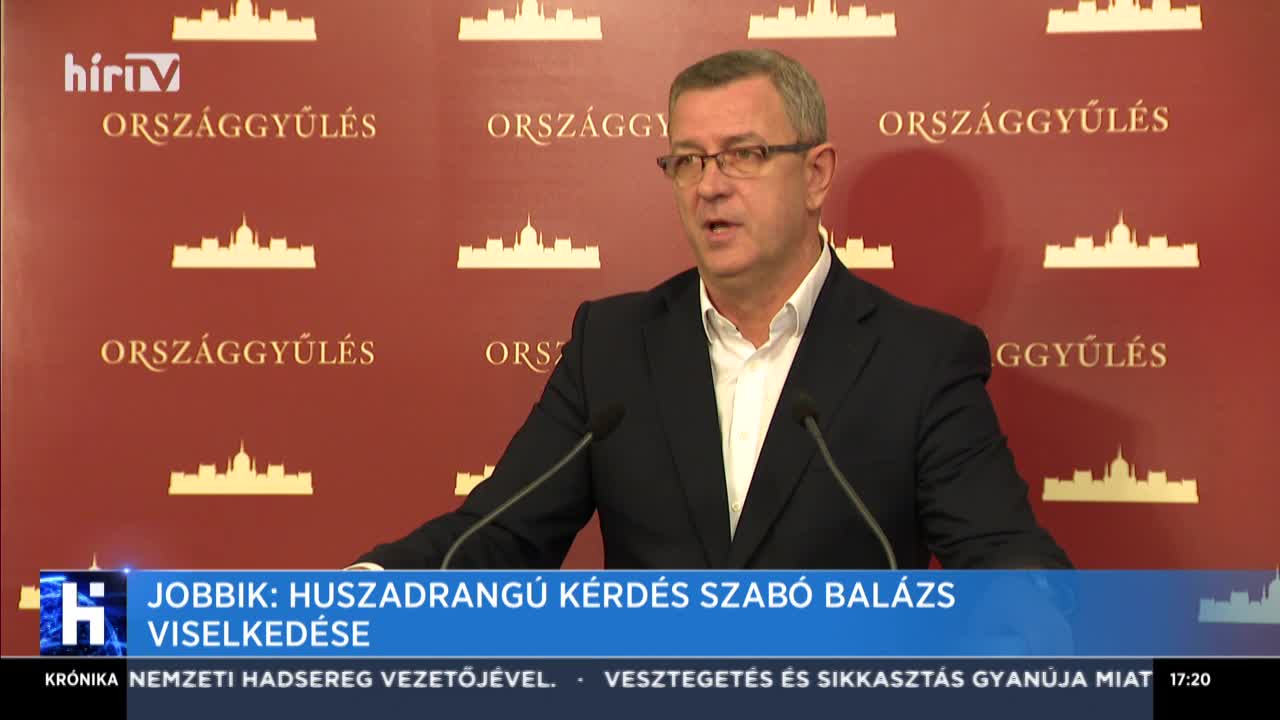 Jobbik: Huszadrangú kérdés Szabó Balázs viselkedése