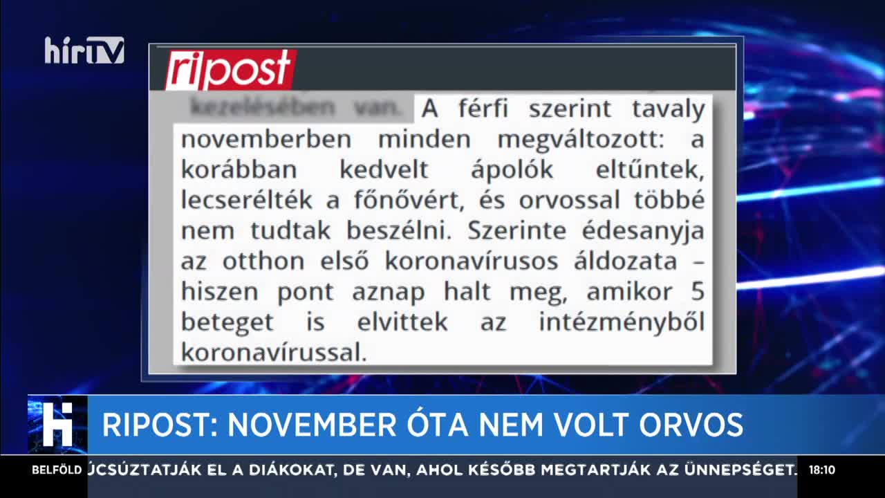 Ripost: November óta nem volt orvos