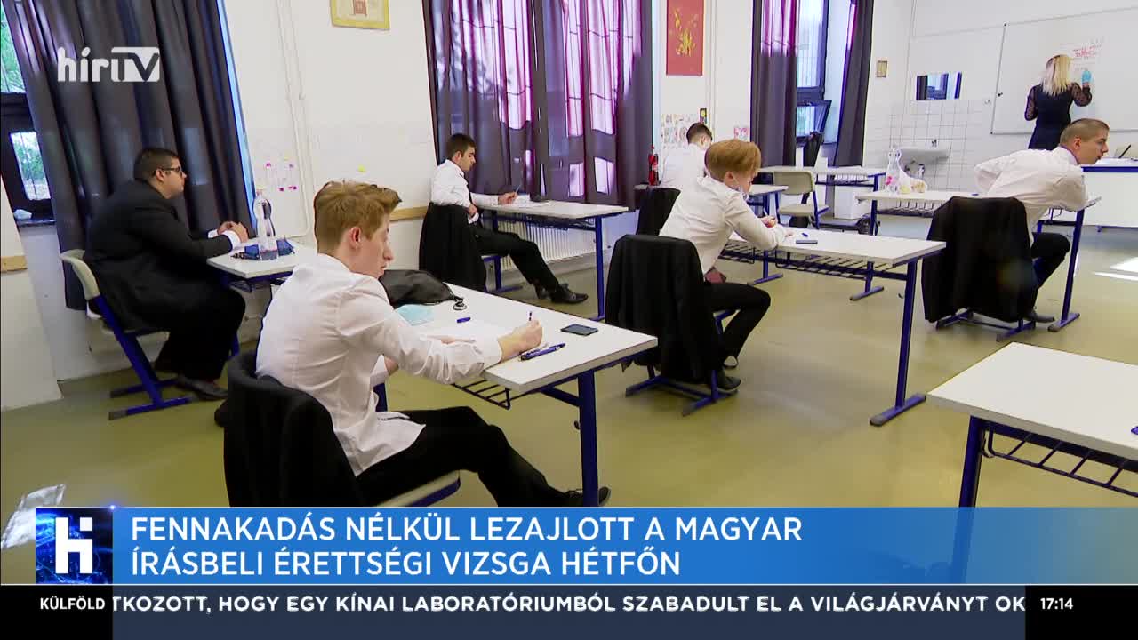 Fennakadás nélkül lezajlott a magyar írásbeli érettségi vizsga hétfőn