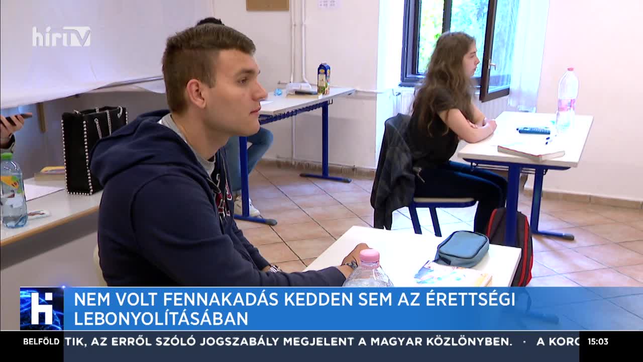 Nem volt fennakadás kedden sem az érettségi lebonyolításában