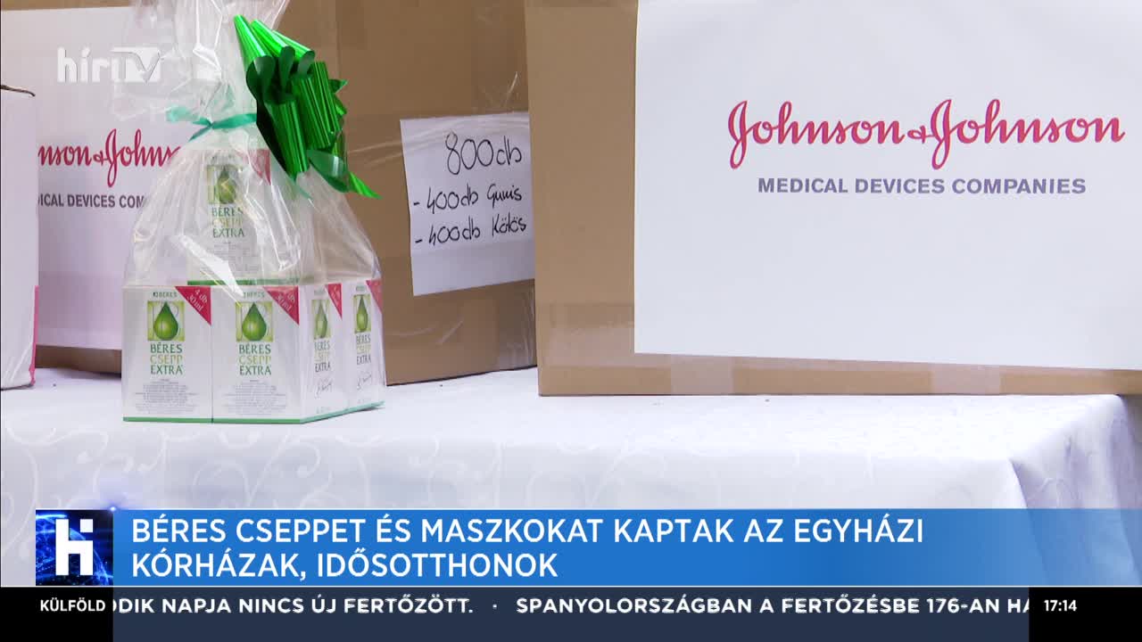 Béres Cseppet és maszkokat kaptak az egyházi kórházak, idősotthonok