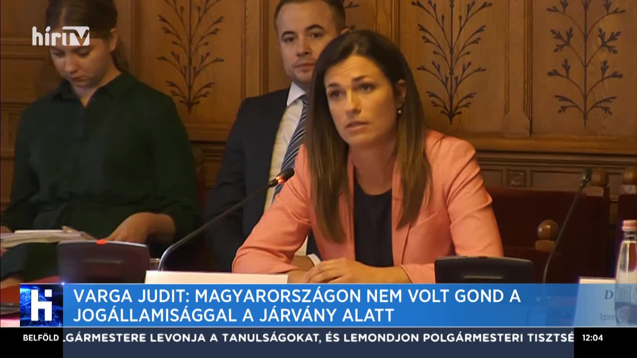 Varga Judit: Magyarországon nem volt gond a jogállamisággal a járvány alatt