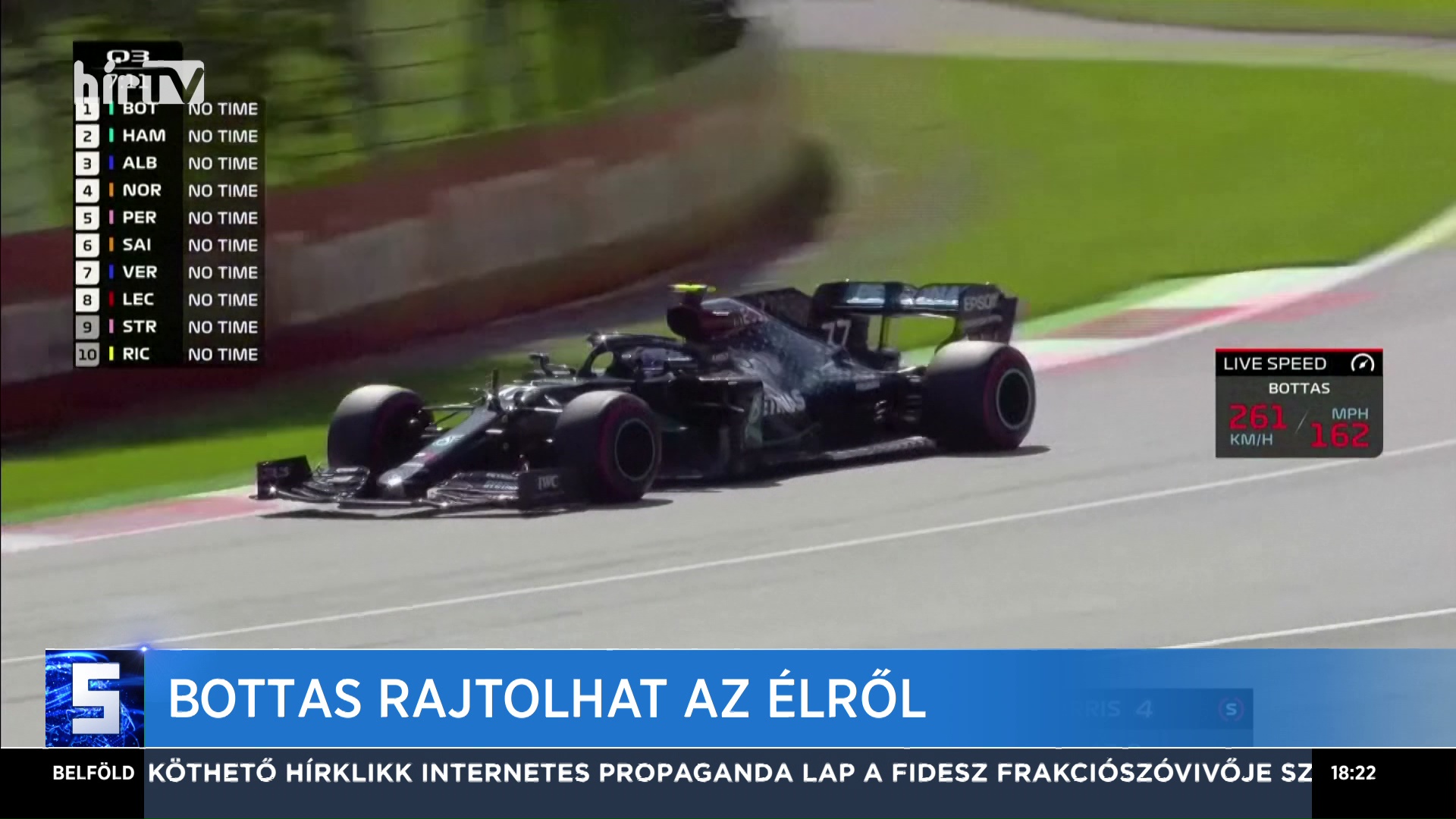 Osztrák Nagydíj: Bottasé a szezon első pole pozíciója