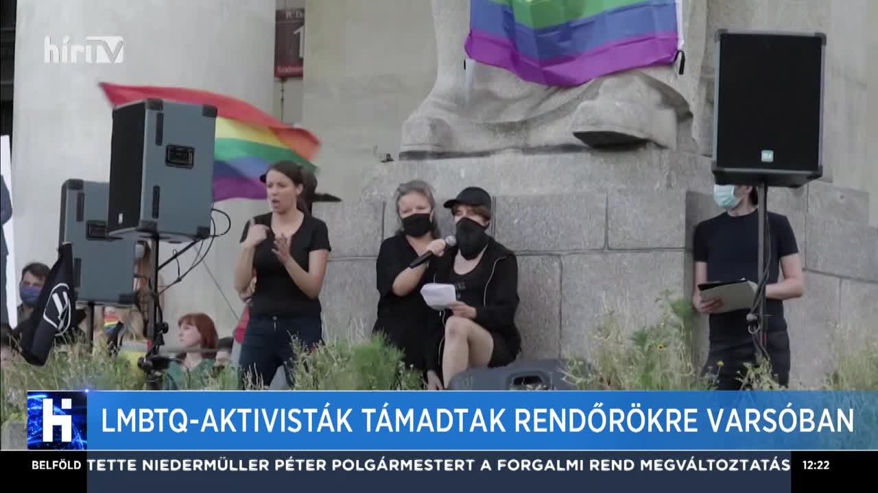 LMBTQ-aktivisták támadtak rendőrökre Varsóban