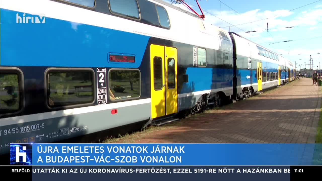 Újra emeletes vonatok közlekednek a Budapest-Vác-Szob vonalon