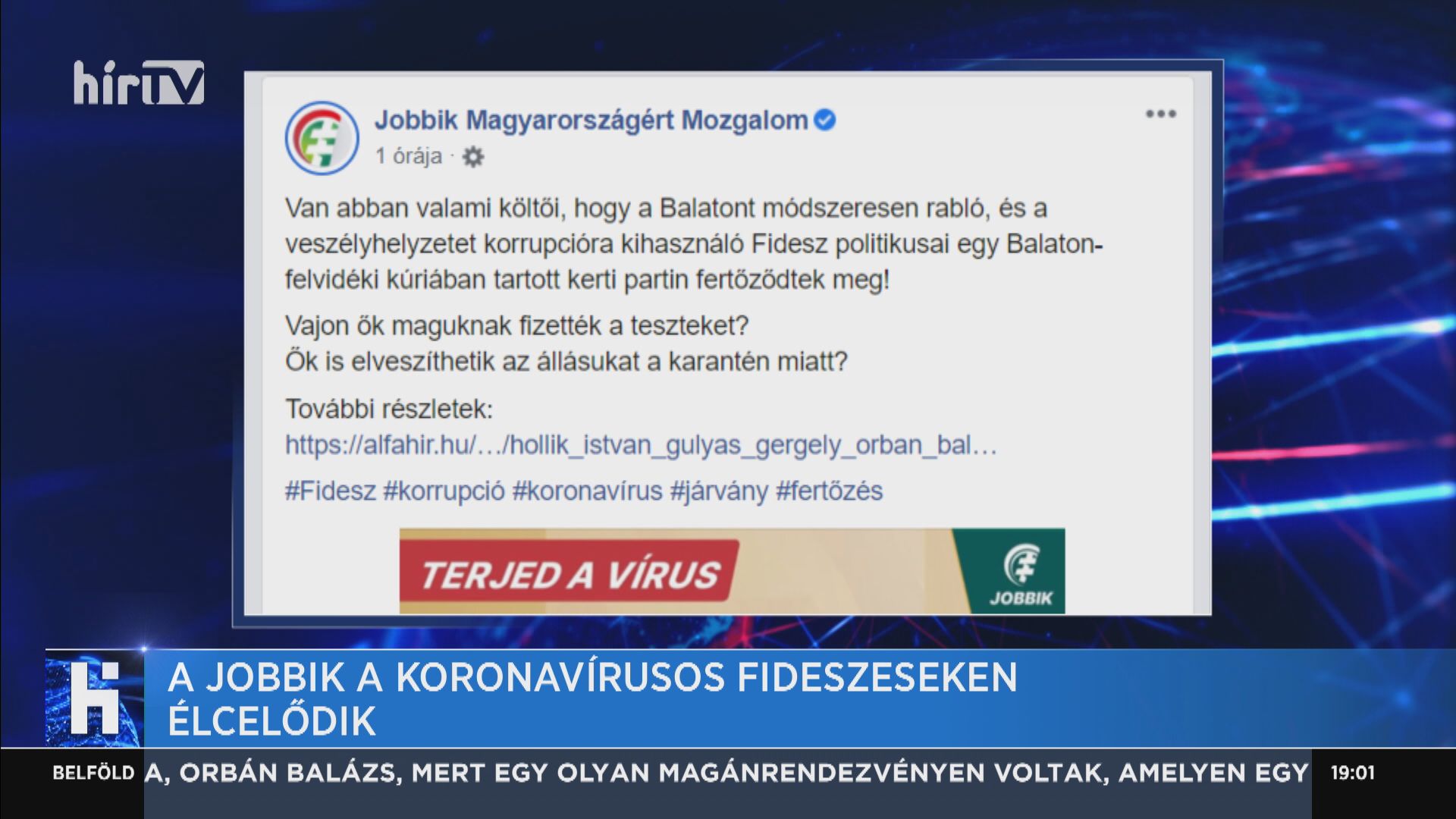 A Jobbik a koronavírusos fideszeseken élcelődik