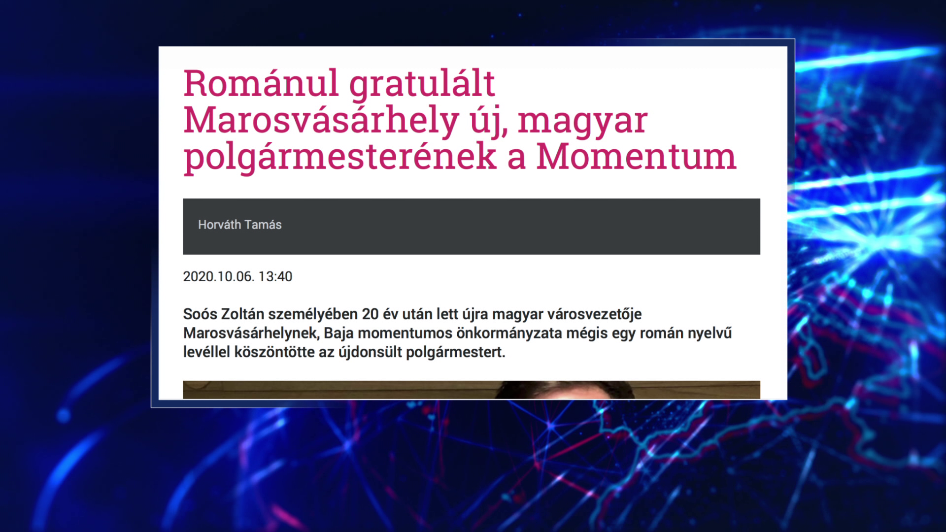Románul gratulált Marosvásárhely új magyar polgármesterének a Momentum