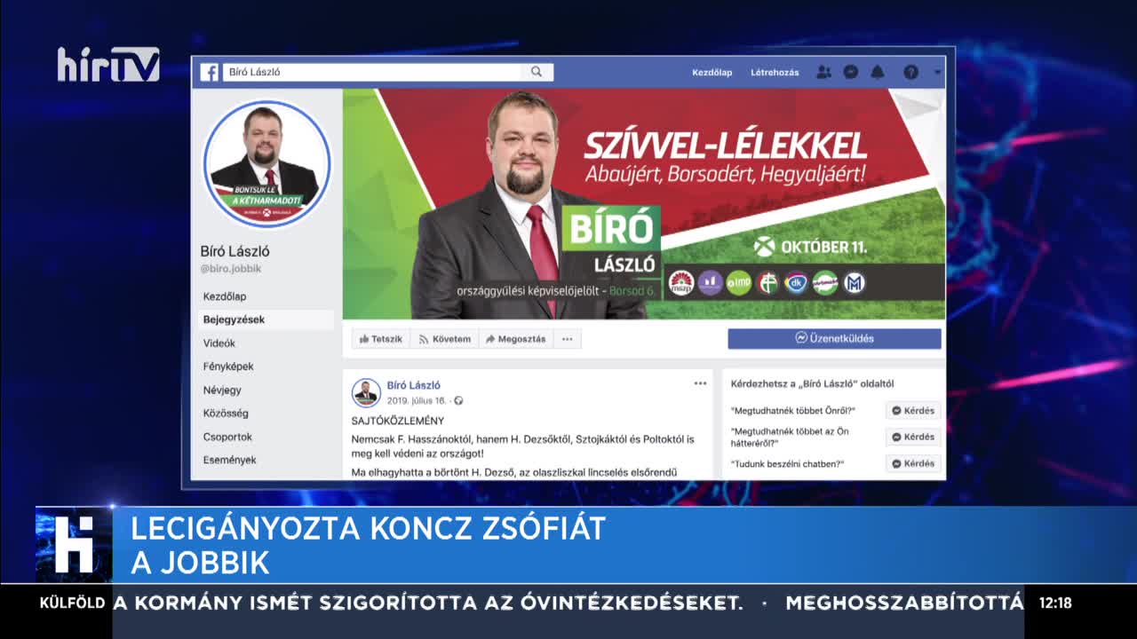 Lecigányozta Koncz Zsófiát a Jobbik