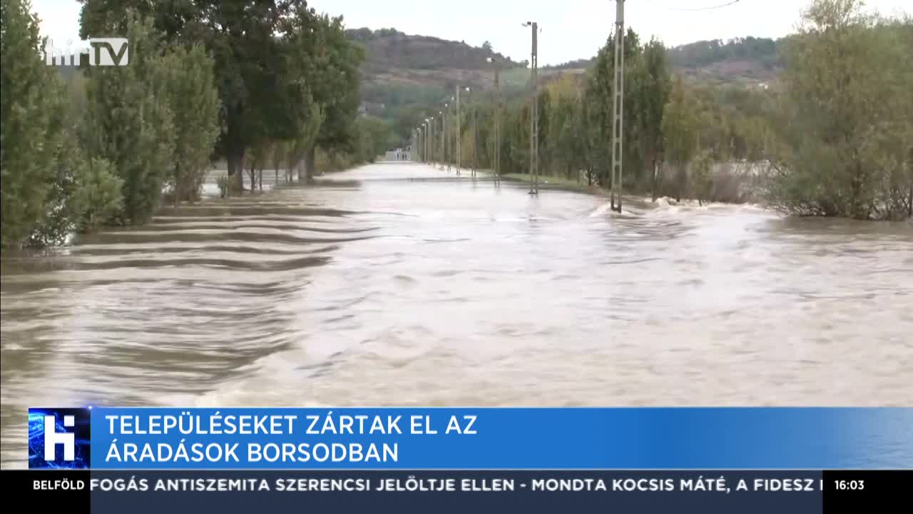 Településeket zártak el az áradások Borsodban