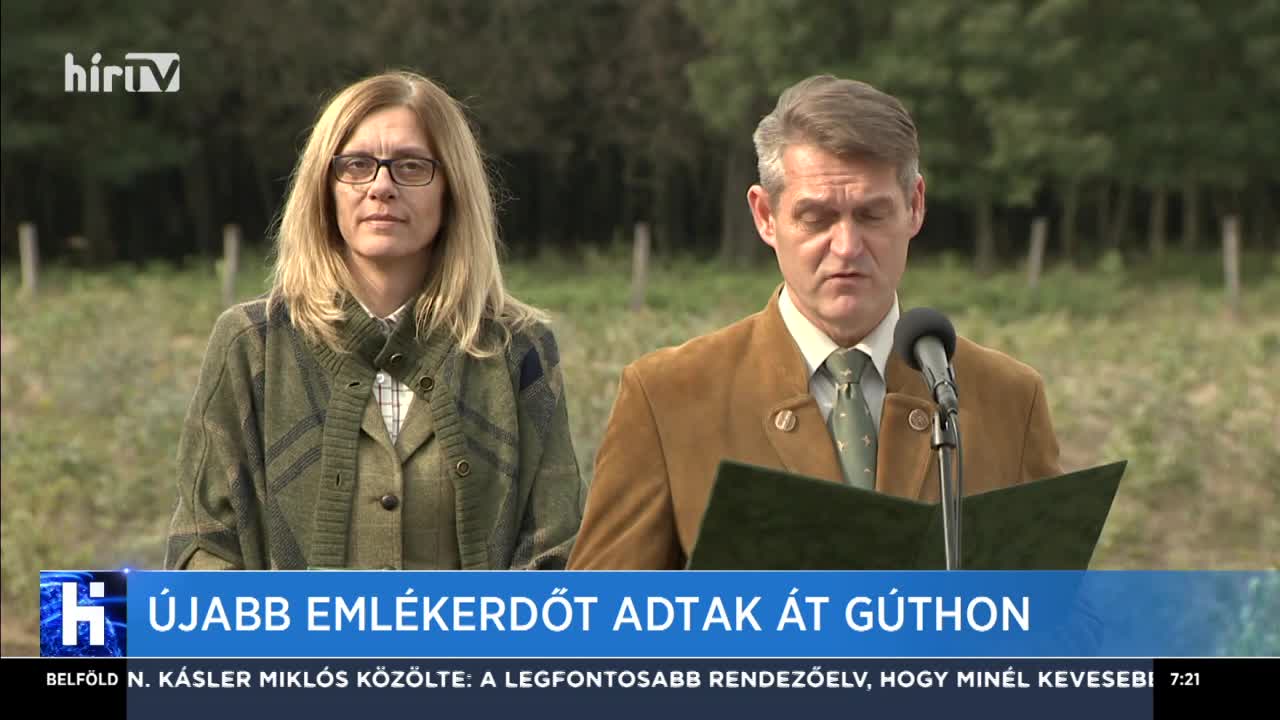 Újabb emlékerdőt adtak át Gúthon