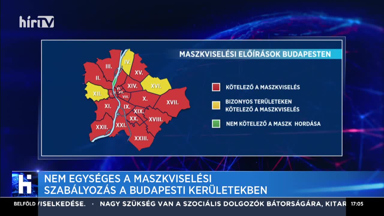 Nem egységes a maszkviselési szabályozás a budapesti kerületekben
