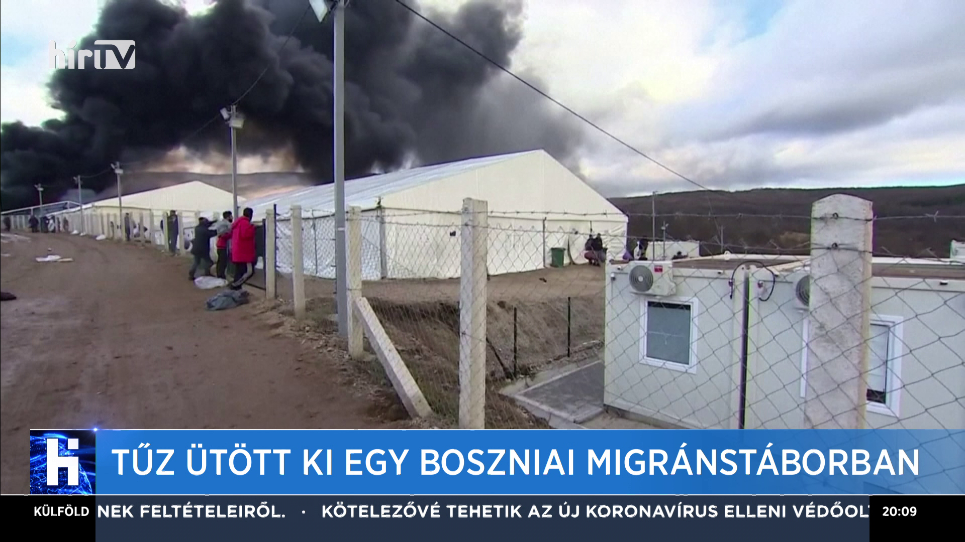 Tűz ütött ki egy boszniai migránstáborban