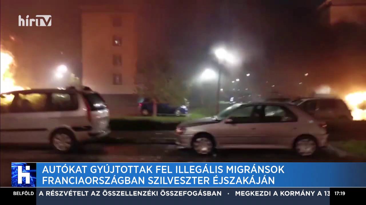 Autókat gyújtottak fel illegális migránsok Franciaországban szilveszter éjszakáján