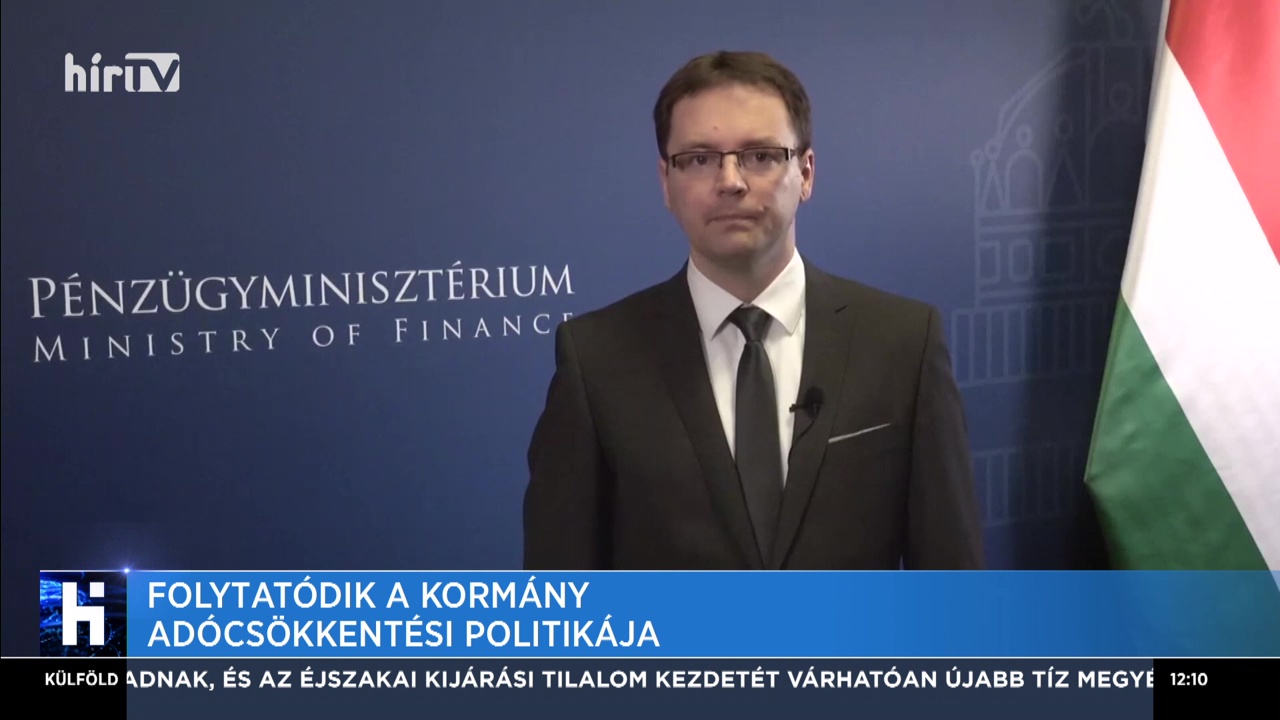 Folytatódik a kormány adócsökkentési politikája