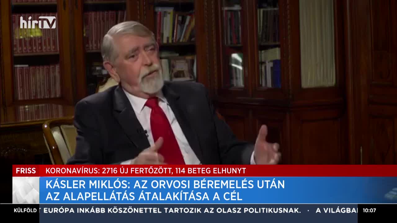 Kásler Miklós: Az orvosi béremelés után az alapellátás átalakítása a cél