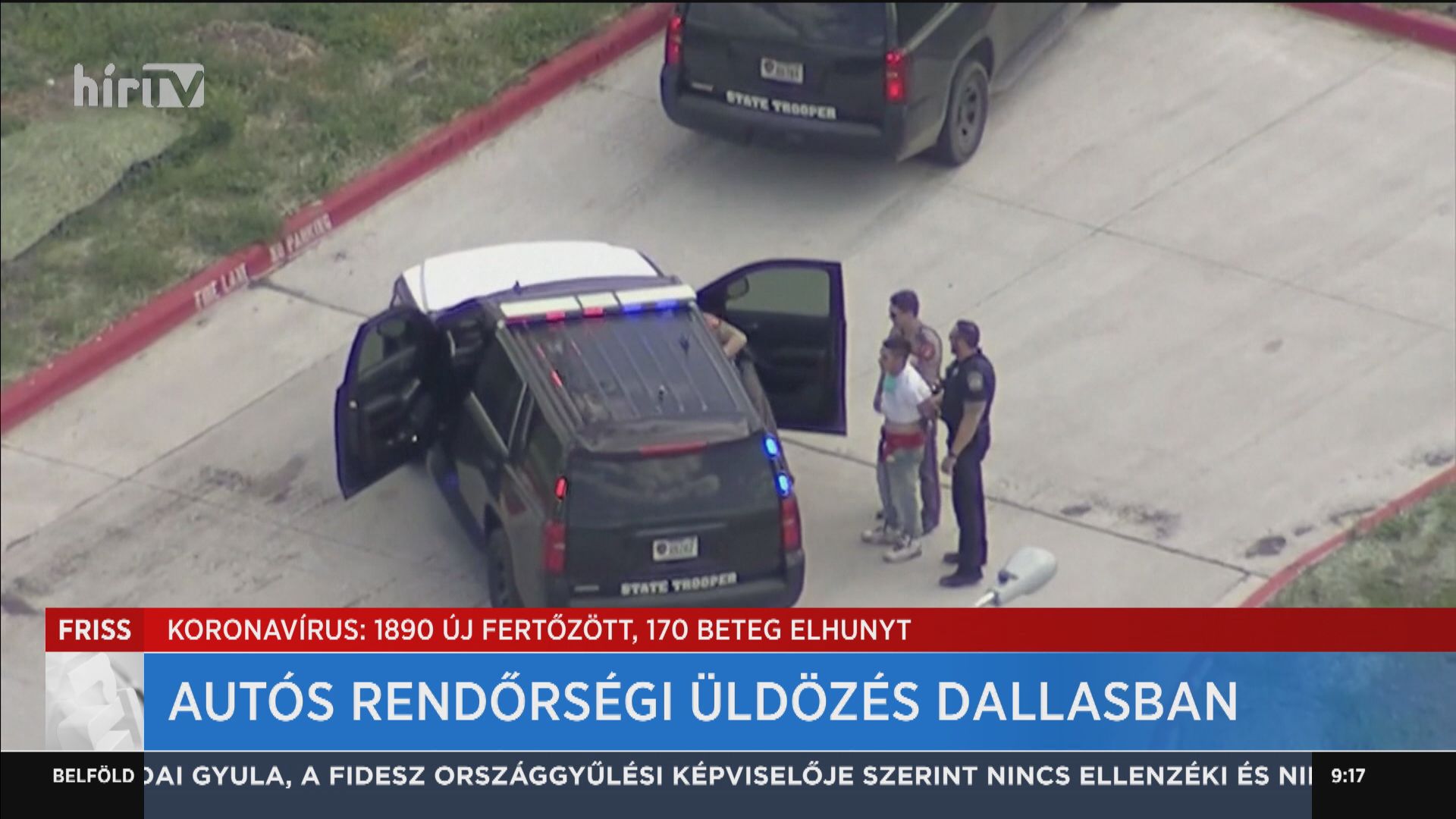 Autós rendőrségi üldözés Dallasban