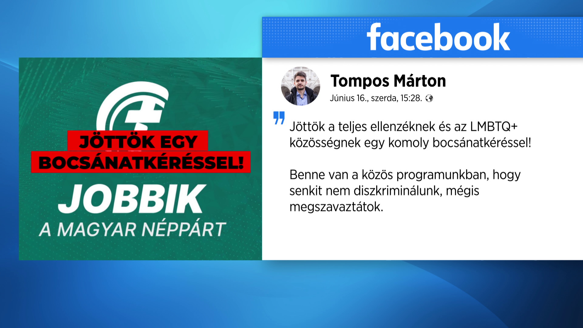 Bocsánatkérést követel a Momentum a Jobbiktól